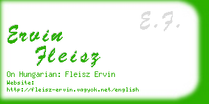 ervin fleisz business card